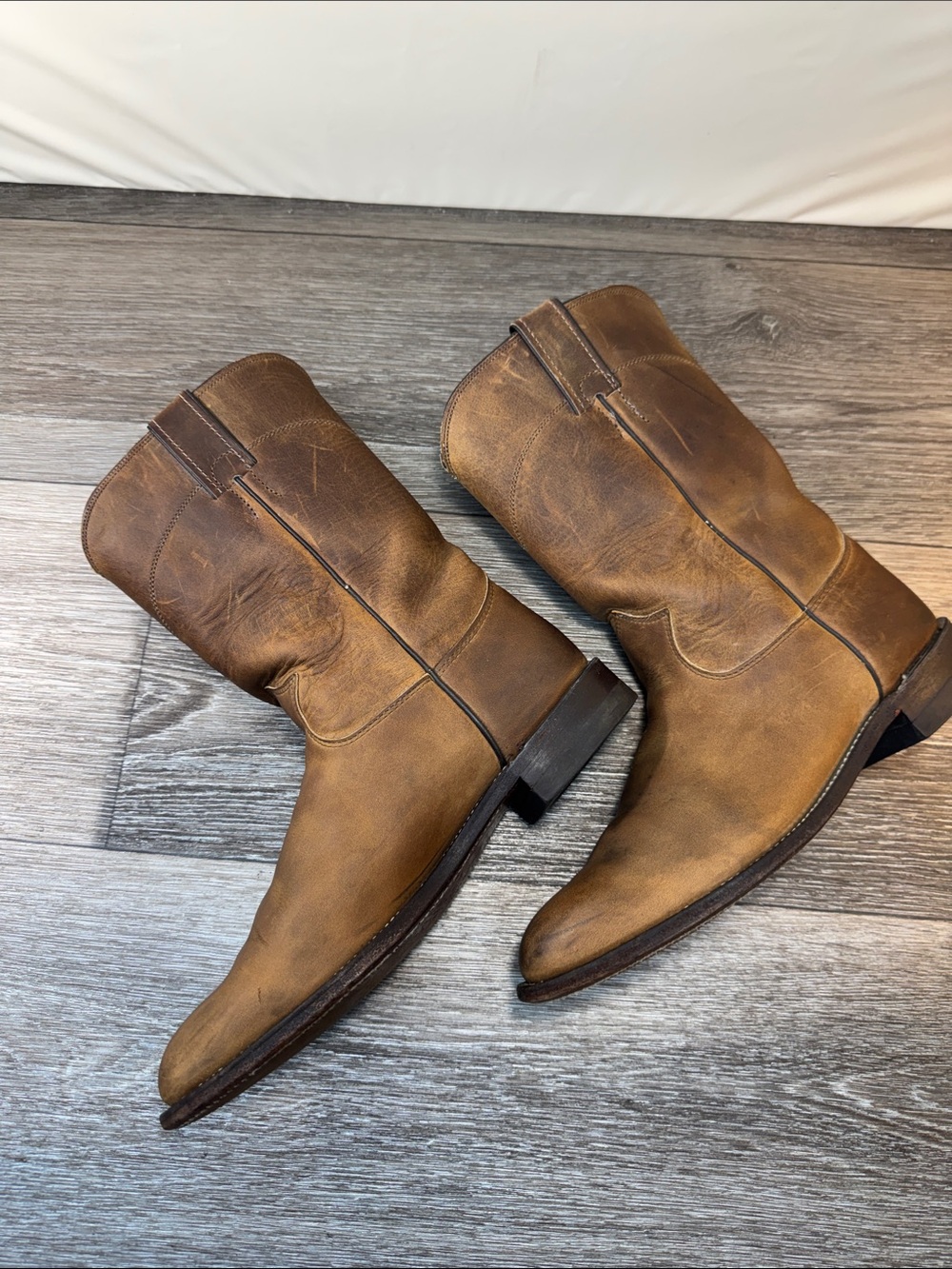 Justin Boots Brown Leather Women's Ankle Western Booties SZ 7.5